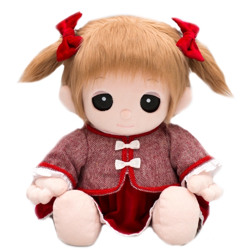 【おもちゃのジャンボ】 ユメル ネルル ミルル 夢の子コレクション44 赤色ジャガード風ワンピース（リボン、パンツ付き） 通販 販売