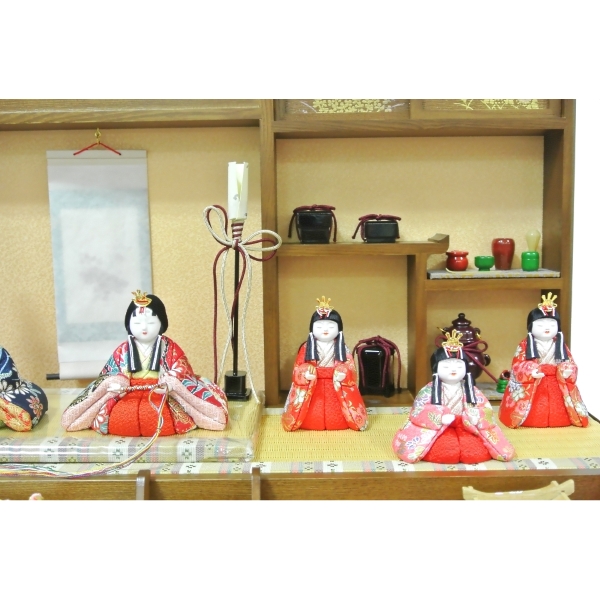雛人形 ひな人形 お雛様 雛 5人飾り 木目込み雛 ケース飾り 収納飾り 親王 三人官女 2015年度新作 吊るし雛 おもちゃ 通販 販売