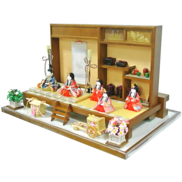 雛人形 ひな人形 お雛様 雛 5人飾り 木目込み雛 ケース飾り 収納飾り 親王 三人官女 2015年度新作 吊るし雛 おもちゃ 通販 販売