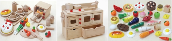 【おもちゃのジャンボ】 木のおもちゃ ミニキッチンセット 木製玩具 おままごと 食材 調理機器 通販 販売